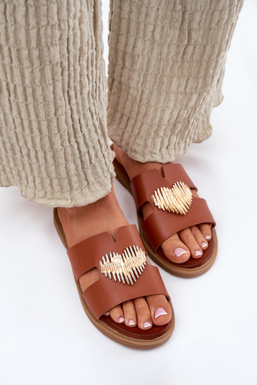 Moteriškos plokščios basutės su auksiniais papuošimais, Camelot spalvos Karinma