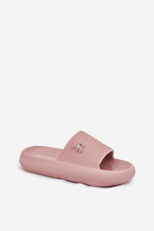 Moteriškos putplasčio šlepetės ant platformos su meškiuku Vinceza 75210 Pink