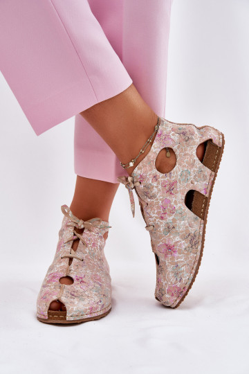 Maciejka raštuoti odiniai aulinukai iki kulkšnių 03426-48 smėlio spalvos