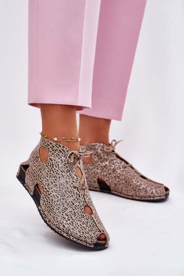 Maciejka 03426-49 leopardo rašto odiniai aulinukai iki kulkšnių