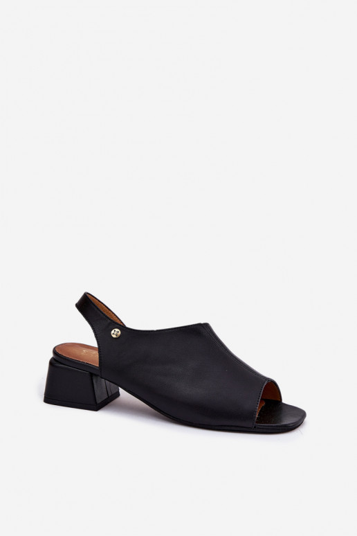 Maciejka 06975-01 moteriškos odinės basutės su blokeliu, juodos