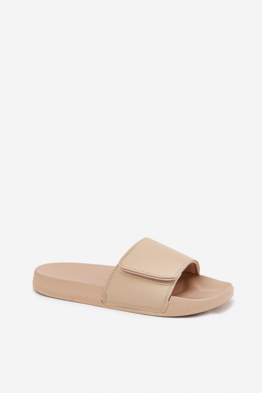 Moteriškos šlepetės 4FMM00FFLIF031A-83S smėlio spalvos