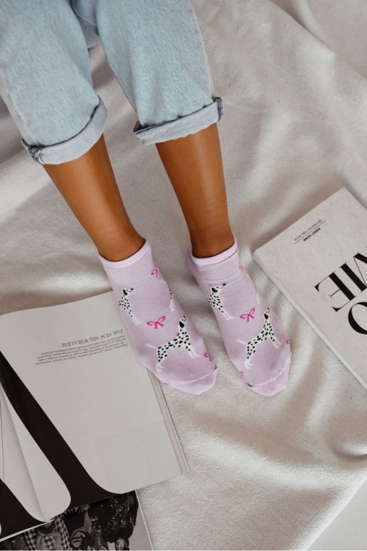 Dalmatian moteriškos kojinės iki kulkšnių violetinės