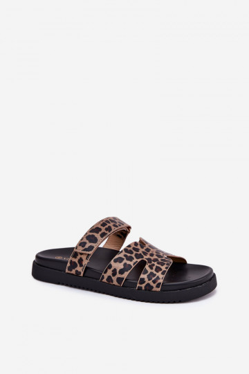 Vinceza 17401 leopardo rašto moteriškos šlepetės su lipdukais 2