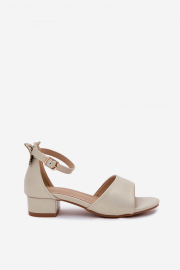 Ainare auksinės blizgančios žemakulnės basutės mergaitėms