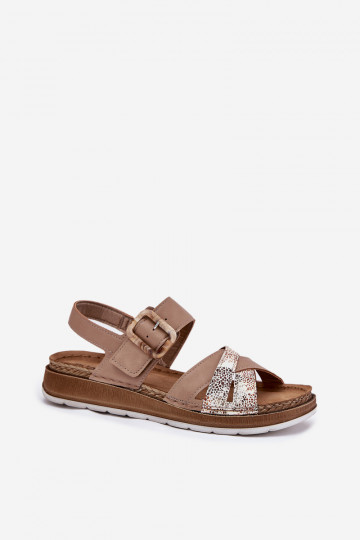 Moteriškos basutės su sagtimi Inblu GS000056 smėlio spalvos 2