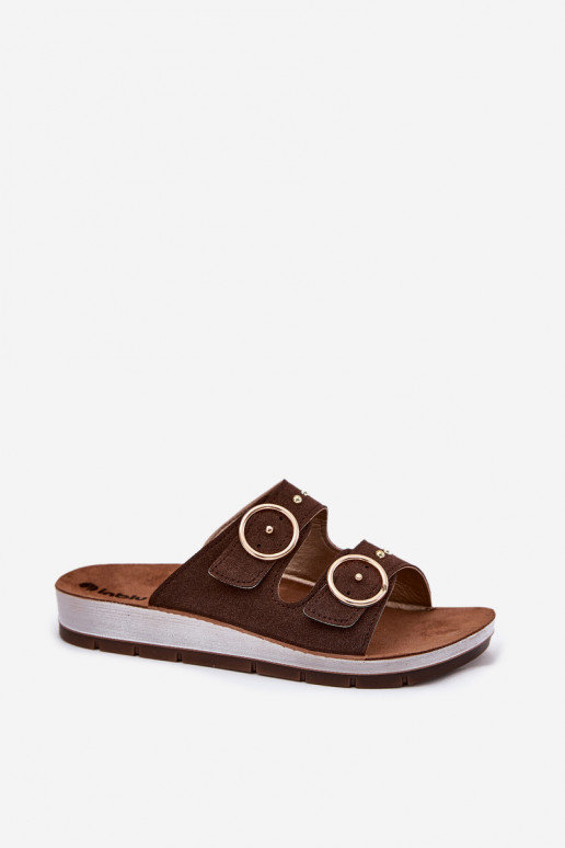 Patogios moteriškos šlepetės „Inblu CP000054“ rudos