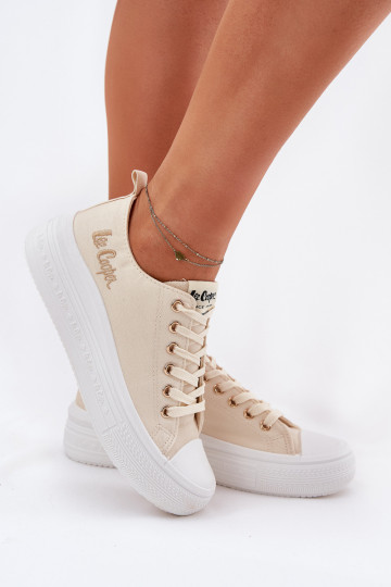 Lee Cooper moteriški sportbačiai su platforma LCW-24-44-2464L smėlio spalvos