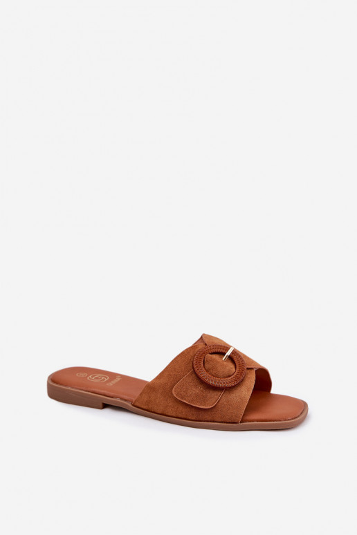 Lanoni Camel moteriškos plokščios sagties šlepetės