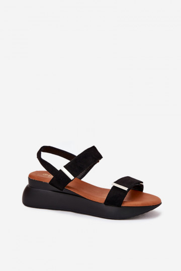 Moteriškos juodos „Monera“ pleištinės basutės 2