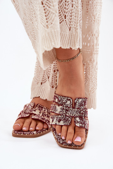 Burgundiškos, puošnios plokščios basutės „Annites“