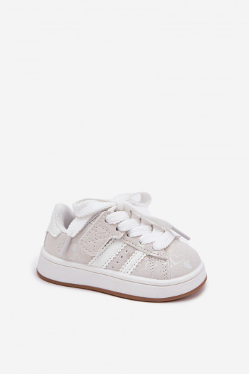 Vaikiški sportbačiai su širdelėmis, balti Mirelle