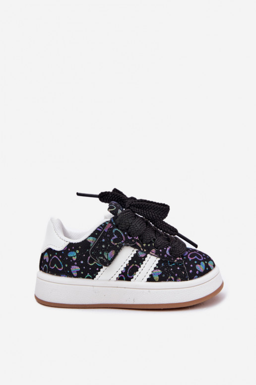 Vaikiški sportbačiai su širdelėmis, juodi Mirelle