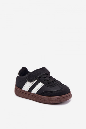 Vaikiški sportbačiai su lipdukais ant velcro, juodi, Adelina