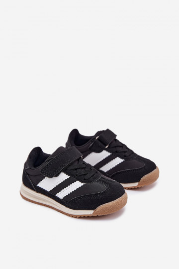 Vaikiški sportbačiai sportiniai bateliai su lipdukais, juodi Viona