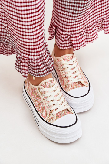 Melina Pink moteriški žemi platforminiai sportbačiai