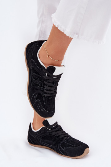 Dorella moteriški ekologiški zomšiniai sportbačiai, juodi