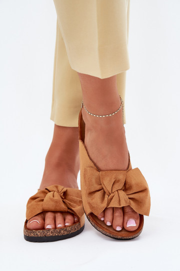 Moteriškos šlepetės su kamštiniais padais ir kaspinu „Camel Seressa“