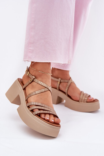 Maciejka 06990-25 moteriškos odinės basutės, auksinės