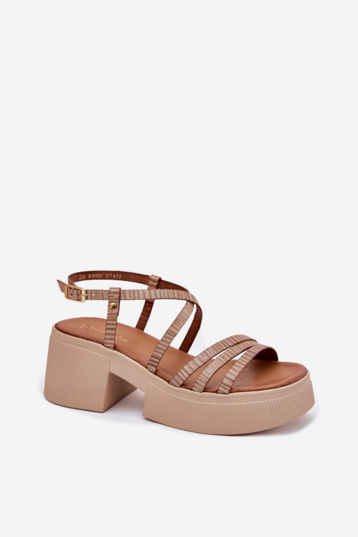 Maciejka 06990-25 moteriškos odinės basutės, auksinės