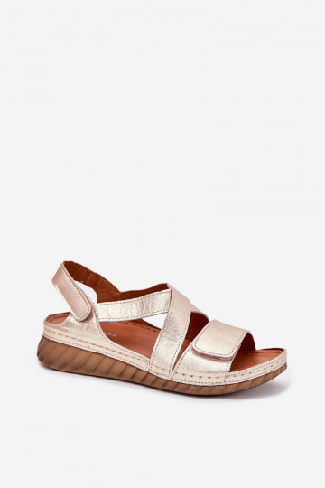 Maciejka L6848-25 moteriškos odinės basutės su lipdukais, auksinės spalvos 2