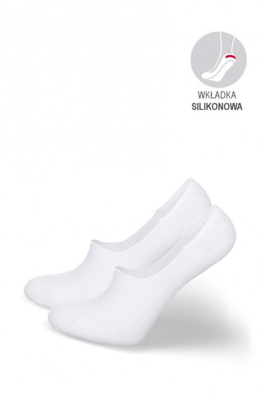 Moteriškos medvilninės mikrokulkšnies kojinės, paprastos, baltos