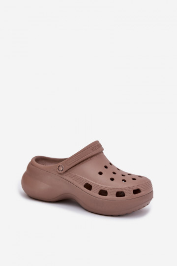 Moteriškos putplasčio šlepetės su masyviu padu „Big Star RR274A121“ tamsiai smėlio spalvos 2