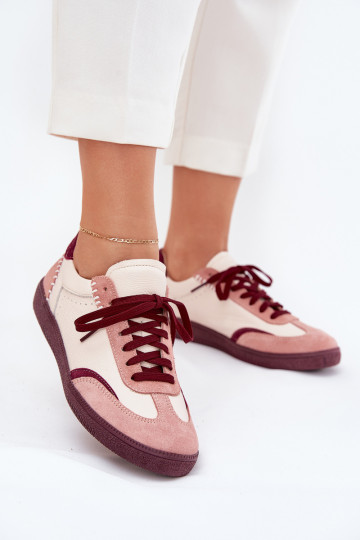 „Zazoo N1202“ rožiniai moteriški odiniai sportbačiai