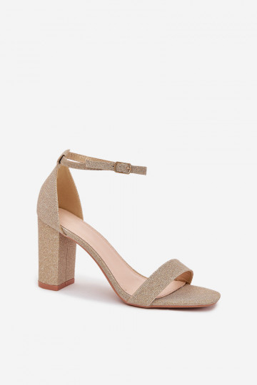 Kavina Gold blizgios moteriškos basutės su aukštakulniais 2