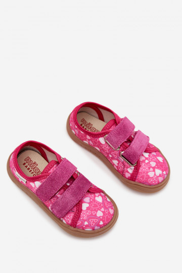 Milami Fuchsia Saphira basos šlepetės mergaitėms su širdelėmis