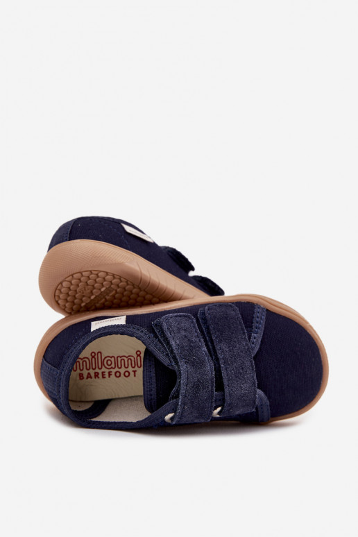 Barefoot berniukiškos šlepetės lygios, Milami, tamsiai mėlynos, Saphira