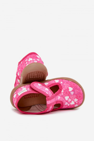 Milami Fuchsia Talirae basos šlepetės mergaitėms su širdelėmis lipdukais