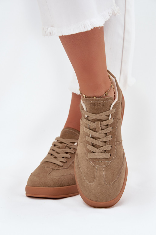 „Big Star SS274675 HI-POLY SYSTEM“ moteriški zomšiniai sportbačiai smėlio spalvos