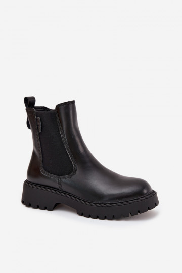 „Big Star OO274109“ juodi moteriški odiniai aulinukai su užtrauktuku „Chelsea“ stiliaus 2