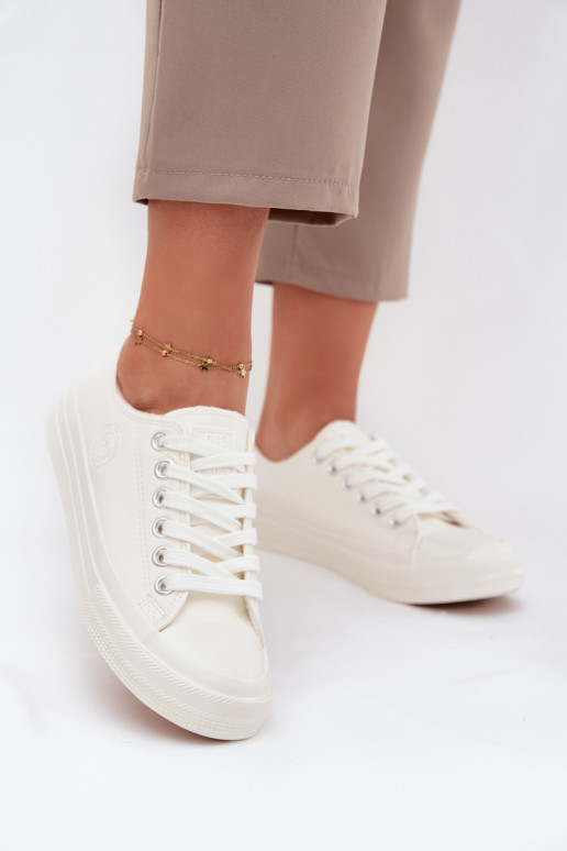 „Big Star OO274927“ balti izoliuoti žemo lygio moteriški sportbačiai