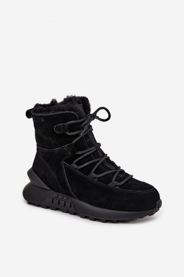 Moteriški zomšiniai sniego batai su kailiu Big Star SS274319 juodi 2