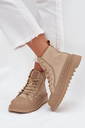 „Big Star OO274A356“ smėlio spalvos moteriški sportbačiai su aukšta izoliacija