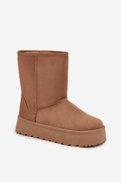 Moteriški sniego batai su kailio pamušalu „Camel Abrams“