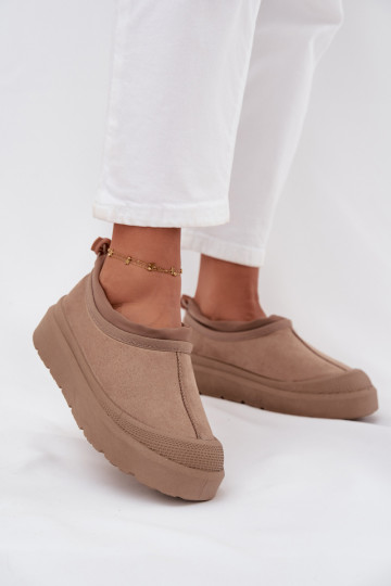 Moteriški žemakulniai platforminiai sniego batai tamsiai smėlio spalvos Izamine