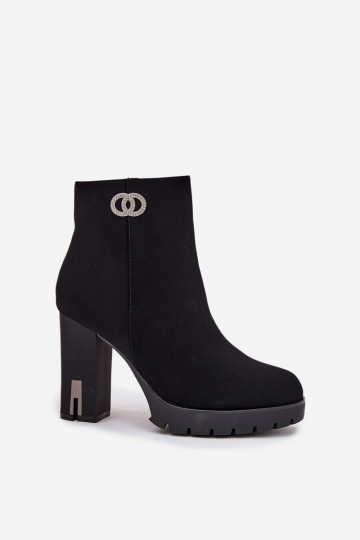 Šilti moteriški aulinukai iki kulkšnių su dekoratyvine detale, juodi, „Vessara“ 2