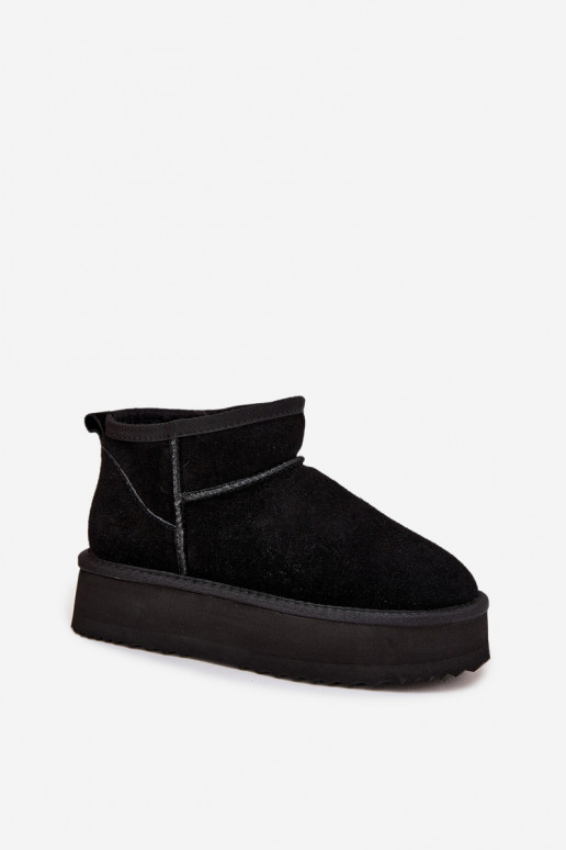 Vinceza 97962 juodi zomšiniai sniego batai moterims