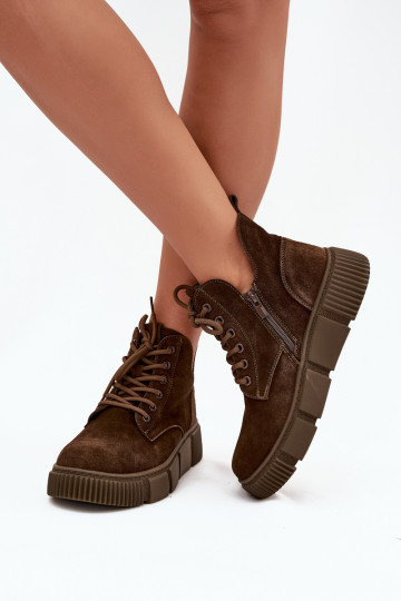 „Big Star SS274595“ rudi zomšiniai žemi platforminiai aulinukai iki kulkšnių