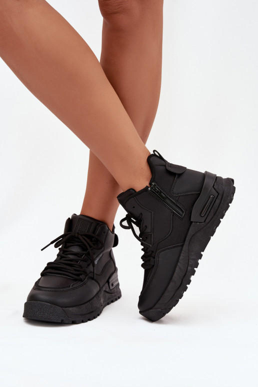 „Big Star SS274509“ moteriški sportiniai bateliai su platforma, juodi