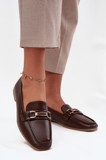 Moteriški mokasinai su dekoracijomis, rudi Priscelle