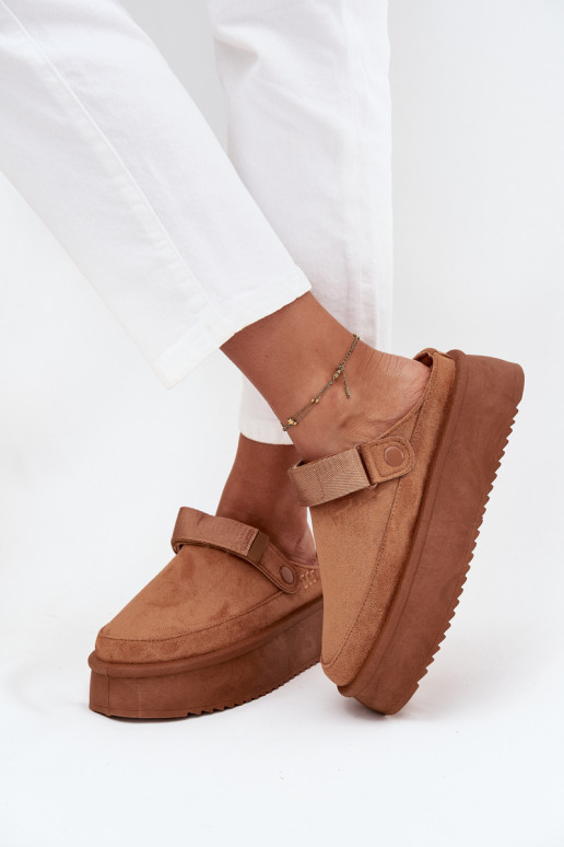 Jorielle Camel moteriški platforminiai sniego batai su Velcro užsegimu