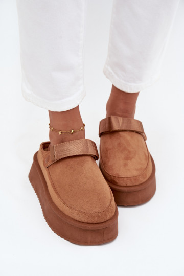 Jorielle Camel moteriški platforminiai sniego batai su Velcro užsegimu