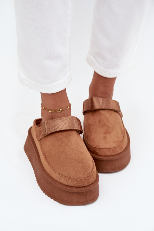 Jorielle Camel moteriški platforminiai sniego batai su Velcro užsegimu