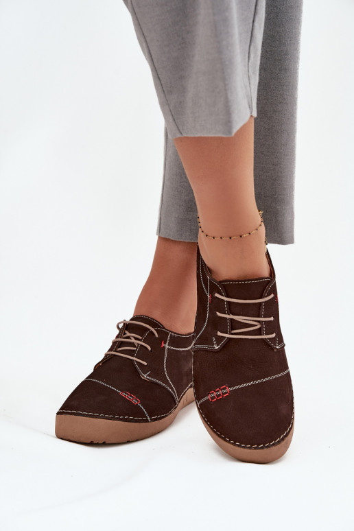 Artiker 57C2114 rudi moteriški odiniai žemakulniai bateliai su siūlėmis