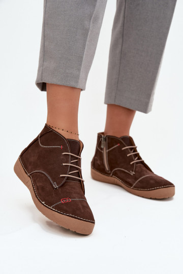 Artiker 57C2117 rudi moteriški odiniai žemakulniai bateliai su užtrauktuku