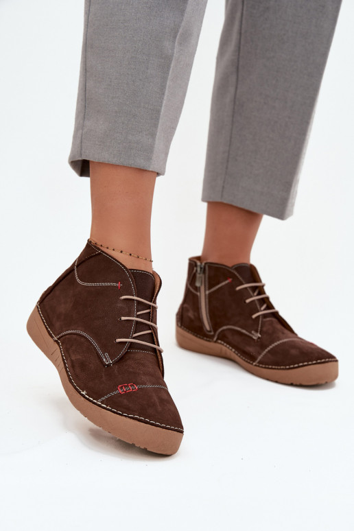 Artiker 57C2117 rudi moteriški odiniai žemakulniai bateliai su užtrauktuku